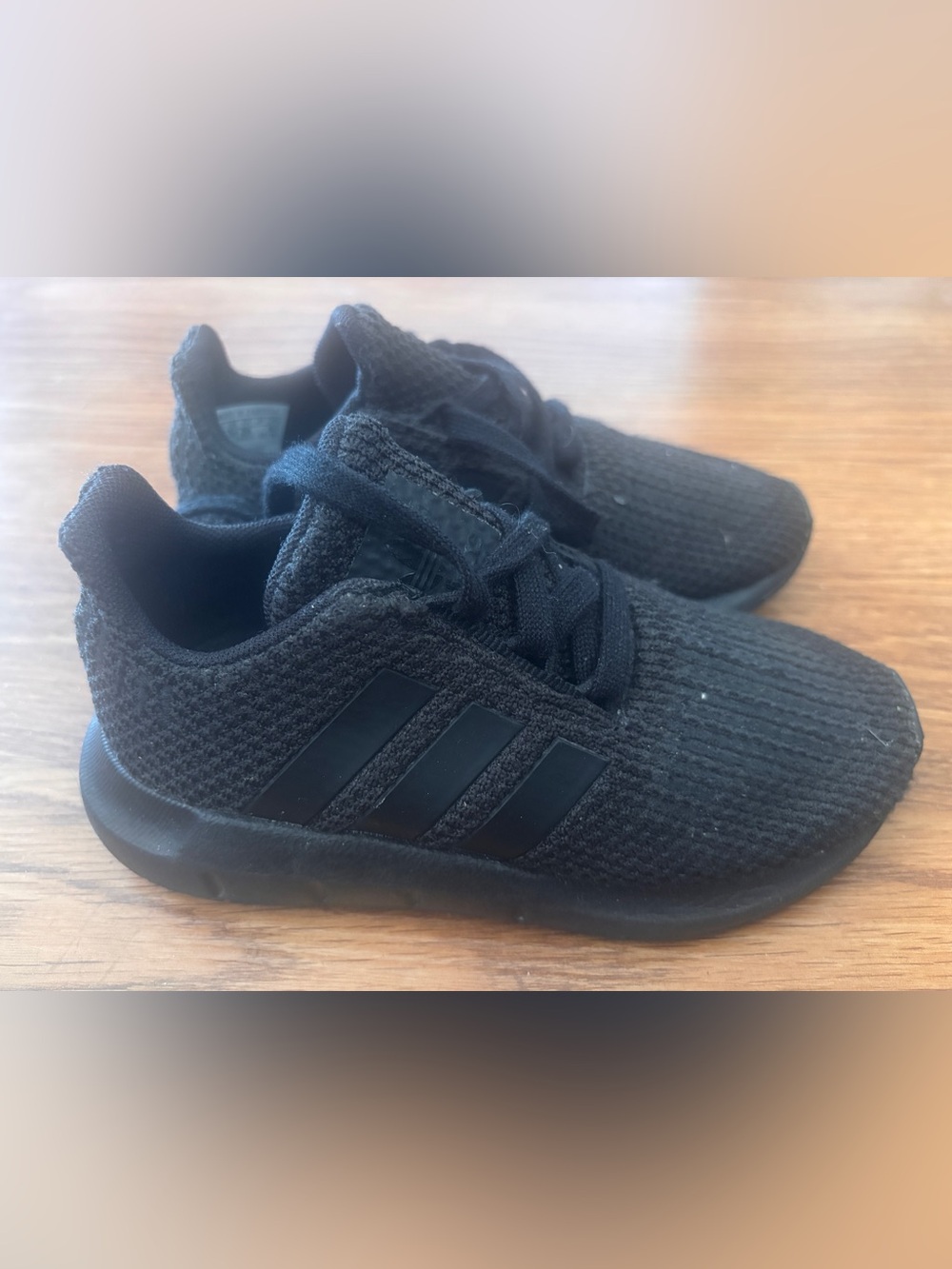 adidas Kids Black Knit Lace-Up Sneakers